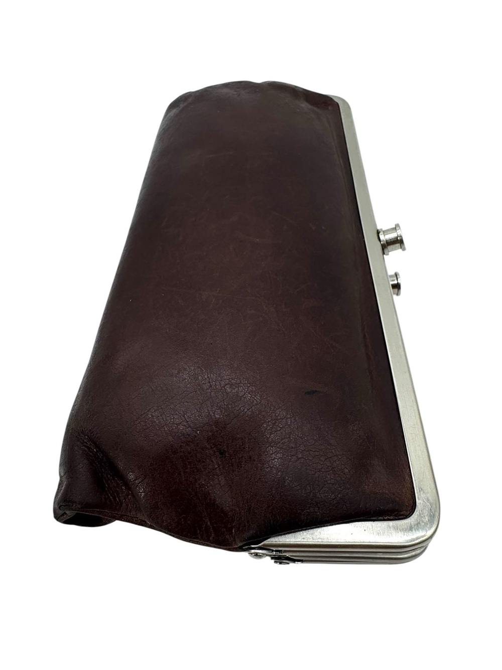 HOBO Dark Brown Leather Frame Wallet with ID Window - Picture 5 of 10